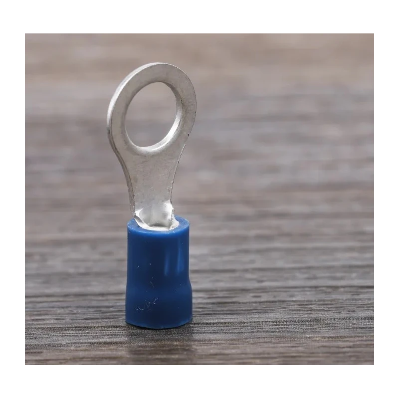 RS PRO Insulated Ring Terminal M6 Stud Size 16 AWG to 14 AWG Wire Size Blue 534-569