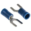 RS PRO Insulated Fork Terminal, 16 AWG to 14 AWG, M5 Stud Size, Vinyl Insulation, Blue 534-610