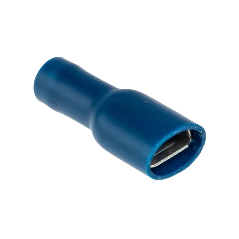 RS PRO Blue Insulated Female Spade Connector Crimp 6.3 x 0.8 mm Tab Size 16 AWG to 14 AWG 534-705