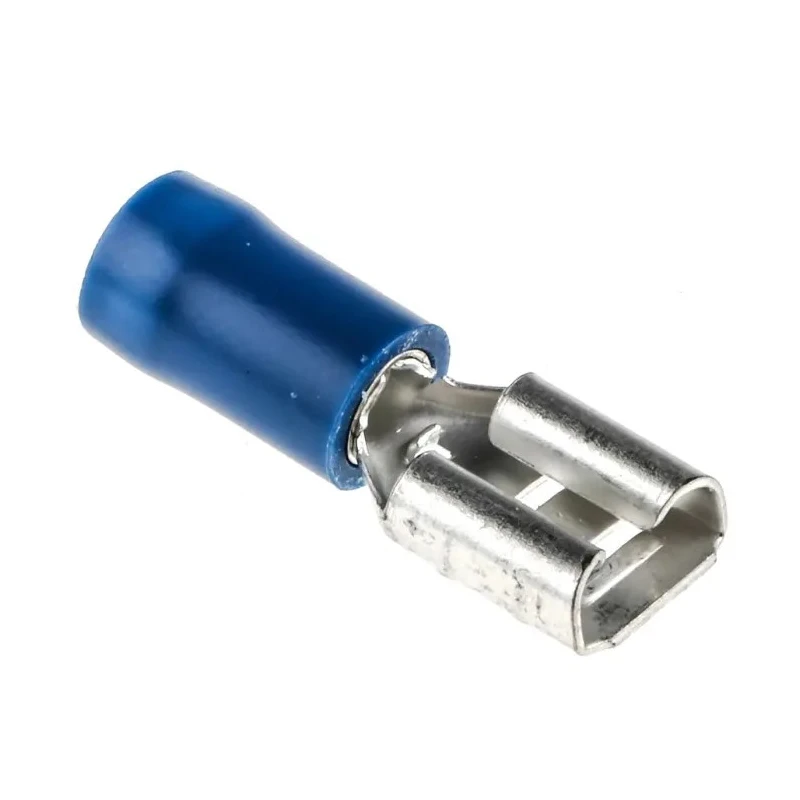 RS PRO Blue Insulated Female Spade Connector Crimp 6.3 x 0.8 mm Tab Size 16 AWG to 14 AWG 534-698