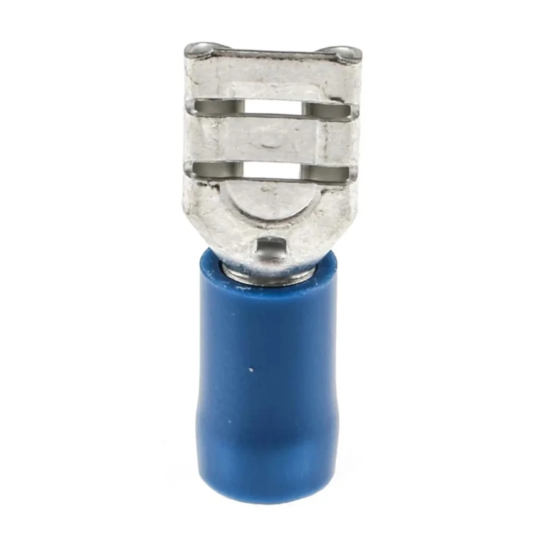 RS PRO Blue Insulated Female Spade Connector Crimp 6.3 x 0.8 mm Tab Size 16 AWG to 14 AWG 534-698