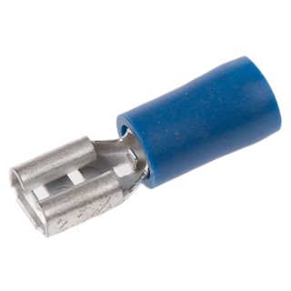 RS PRO Blue Insulated Female Spade Connector Crimp 4.8 x 0.5 mm Tab Size 16 AWG to 14 AWG 534-733