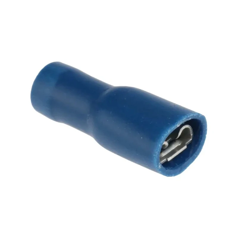 RS PRO Blue Insulated Female Spade Connector, Crimp Termination, 4.8 x 0.5 mm Tab Size, 16 AWG to 14 AWG, Vinyl 534-755