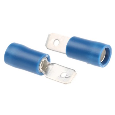 RS PRO Blue Insulated Male Spade Connector Crimp 4.75 x 0.5 mm Tab Size 16 AWG to 14 AWG 534-856