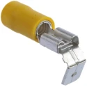 RS PRO Yellow Insulated Female Spade Connector Crimp 6.35 x 0.8 mm Tab Size 12 AWG to 10 AWG 534-878