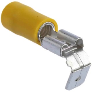 RS PRO Yellow Insulated Female Spade Connector Crimp 6.35 x 0.8 mm Tab Size 12 AWG to 10 AWG 534-878