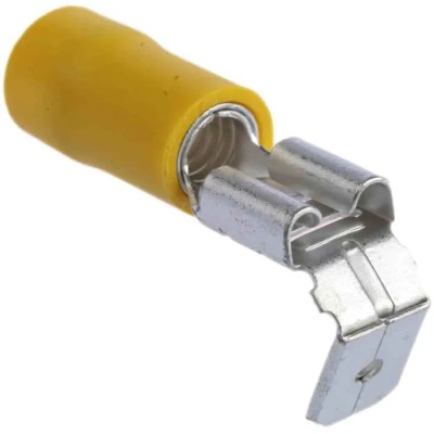 RS PRO Yellow Insulated Female Spade Connector Crimp 6.35 x 0.8 mm Tab Size 12 AWG to 10 AWG 534-878
