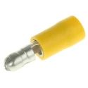 RS PRO Insulated Yellow Crimp Bullet Connector 12 AWG to 10 AWG, 5 mm Bullet Diameter Male 534-935