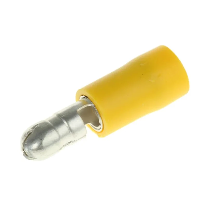 RS PRO Insulated Yellow Crimp Bullet Connector 12 AWG to 10 AWG, 5 mm Bullet Diameter Male 534-935