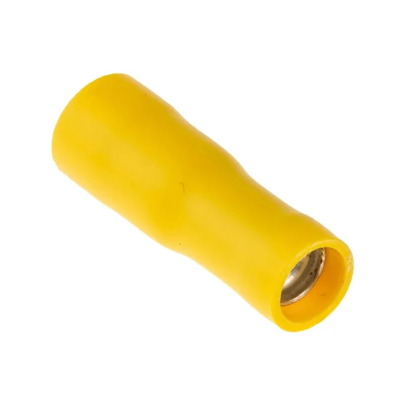 RS PRO Insulated Yellow Crimp Bullet Connector 12 AWG to 10 AWG 5 mm Bullet Diameter Female 534-941