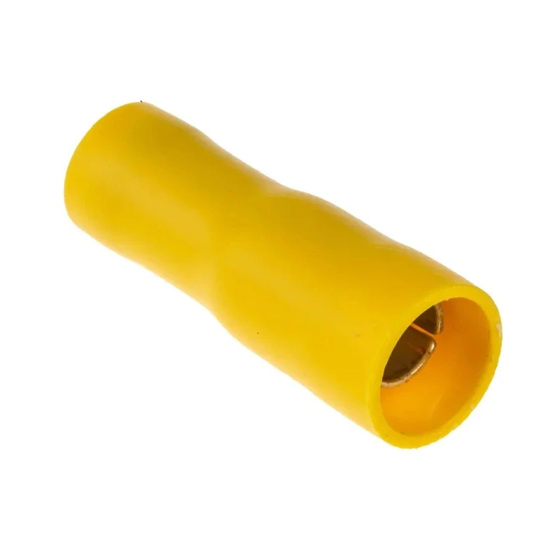 RS PRO Insulated Yellow Crimp Bullet Connector 12 AWG to 10 AWG 5 mm Bullet Diameter Female 534-941