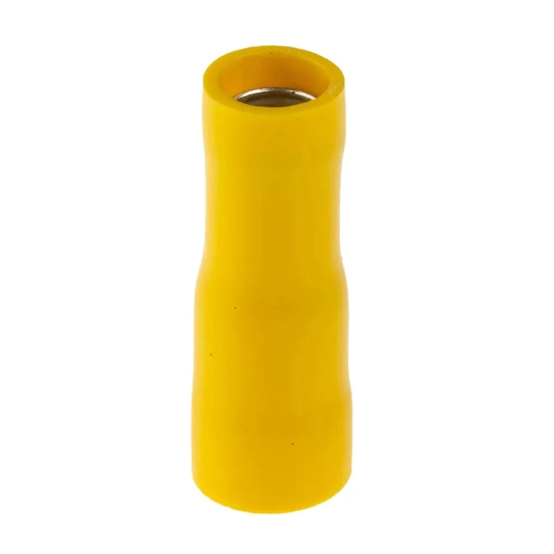 RS PRO Insulated Yellow Crimp Bullet Connector 12 AWG to 10 AWG 5 mm Bullet Diameter Female 534-941