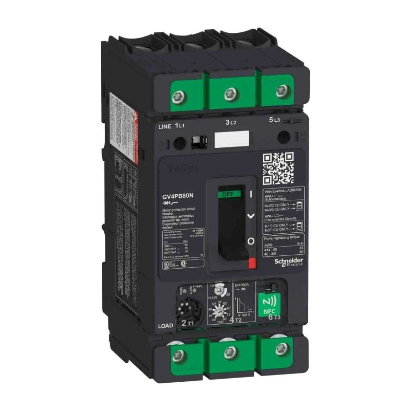Schneider Electric TeSys GV4PB Thermal Circuit Breaker 80A Current Rating 3-Pole Screw Mount GV4PB80N
