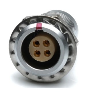 RS PRO Circular Connector 4 Contacts Panel Mount M9 Socket Female IP50 7A Chrome Plated Brass 209-5614