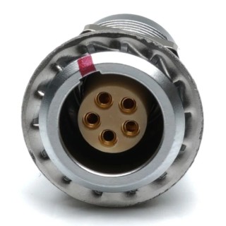 RS PRO Circular Connector 5 Contacts Panel Mount M9 Socket Female IP50 Chrome Plated Brass 209-5615