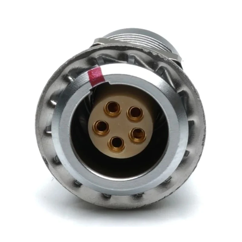 RS PRO Circular Connector 5 Contacts Panel Mount M9 Socket Female IP50 Chrome Plated Brass 209-5615