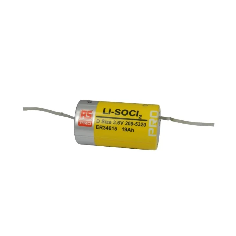 RS PRO 3.6 V Lithium Thionyl Chloride D Battery ER34615, 19Ah Capacity, Standard Termination 209-5320