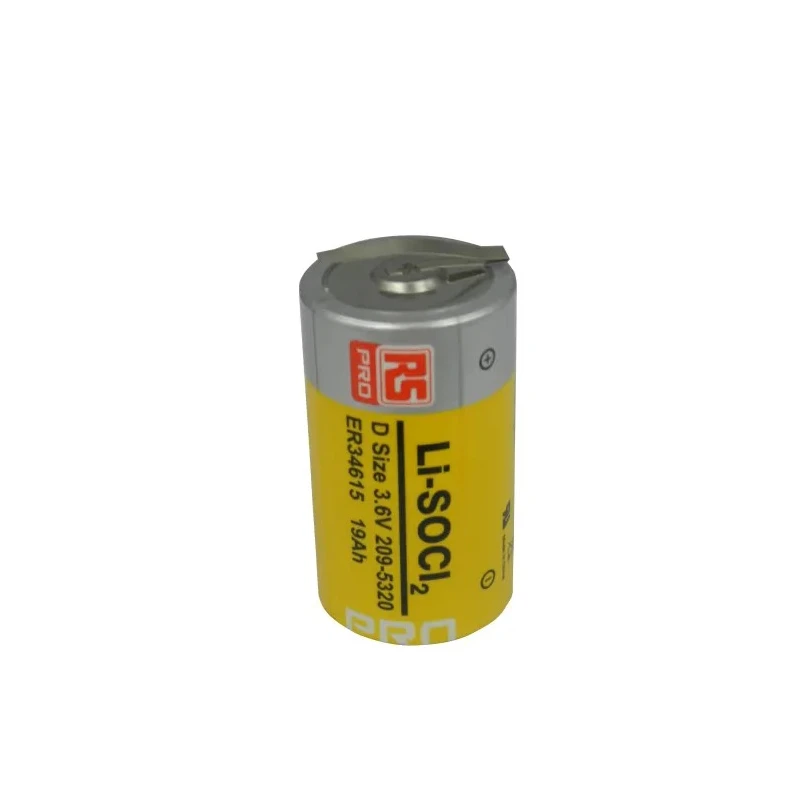 RS PRO 3.6 V Lithium Thionyl Chloride D Battery ER34615, 19Ah Capacity, Standard Termination 209-5320