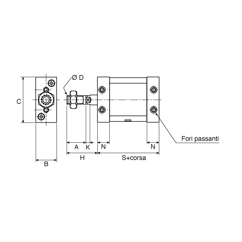 SMC 25 mm Pneumatic Piston Rod Cylinder MU Series Double Acting Aluminium Alloy Body MDUB32-25DMZ