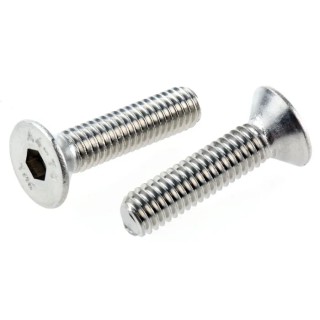 RS PRO Plain Stainless Steel Hex Socket Countersunk Screw M6 x 25 mm 232-8495