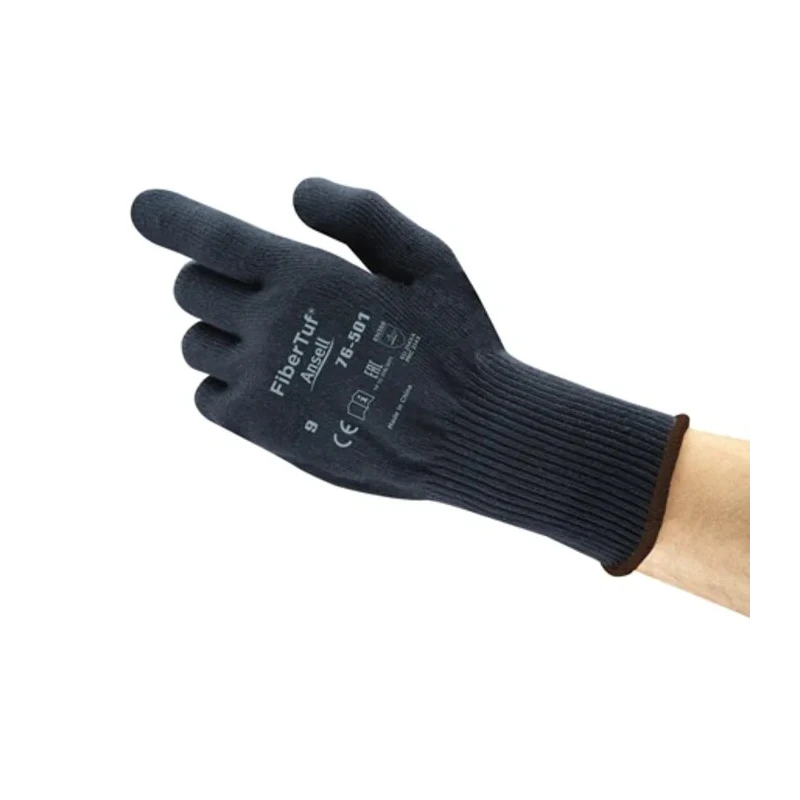 Ansell FibreTuf Blue Polyester Work Gloves Size 10 with Polyvinyl Chloride Coating 76501100