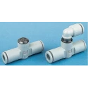 SMC Exhaust Valve Connector Push-in 4 mm, 1 Mpa, Polybutylene Terephthalate AQ240F-04-04