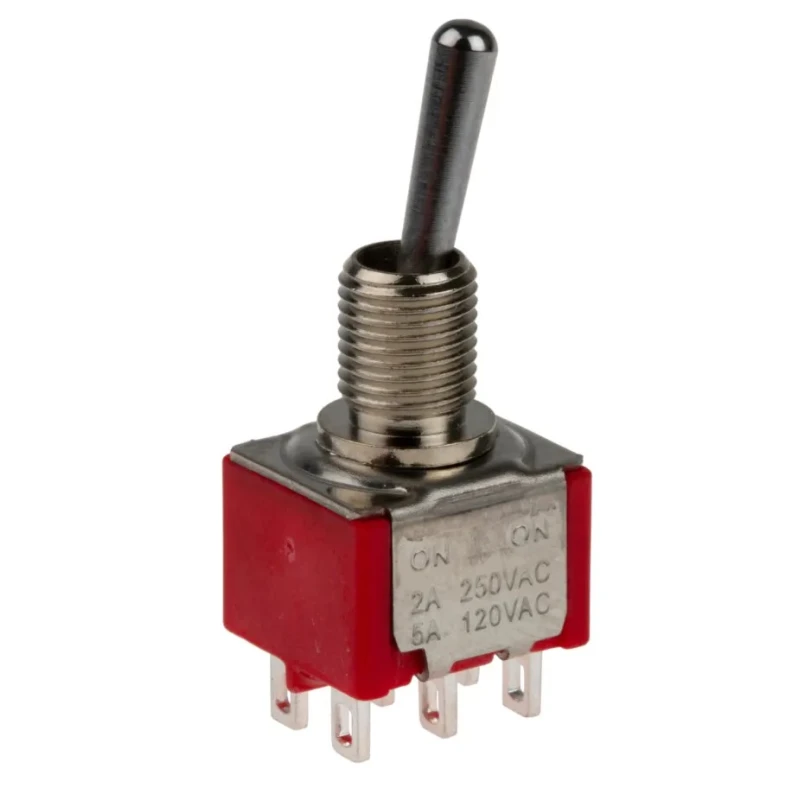 RS PRO Toggle Switch Panel Mount On-None-On DPDT 5A Solder Lug Terminal IP67 209-9347