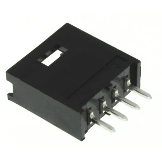 TE Connectivity AMPMODU MOD II Series Straight Through Hole 4 Contact PCB Header 2.54 mm Pitch 1 Row Shrouded 280371-2