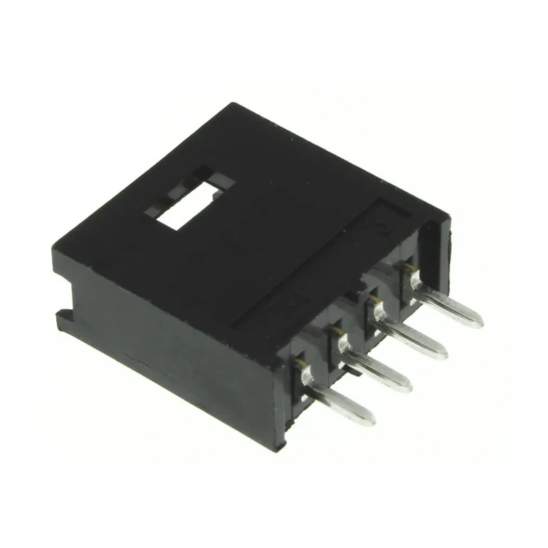 TE Connectivity AMPMODU MOD II Series Straight Through Hole 4 Contact PCB Header 2.54 mm Pitch 1 Row Shrouded 280371-2