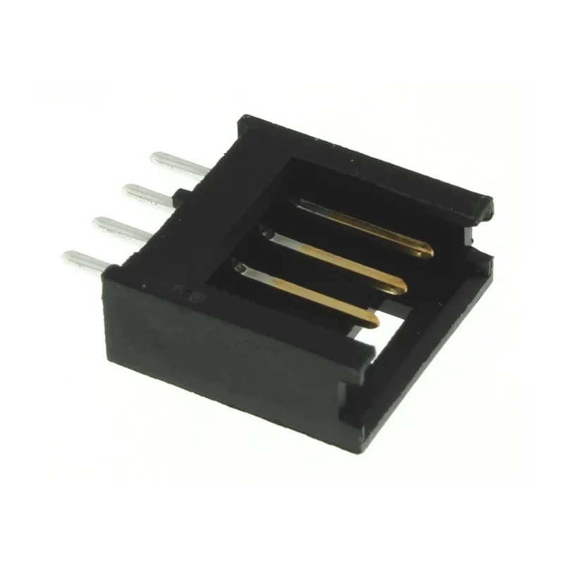 TE Connectivity AMPMODU MOD II Series Straight Through Hole 4 Contact PCB Header 2.54 mm Pitch 1 Row Shrouded 280371-2