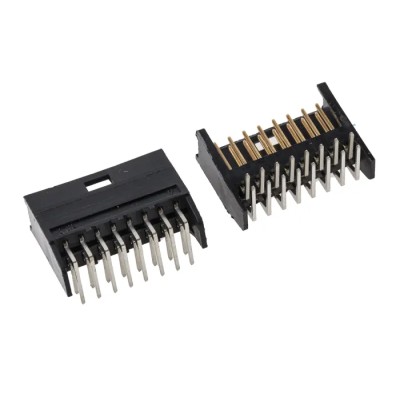 TE Connectivity AMPMODU Mod II Series Right Angle Through Hole PCB Header 16 Contacts 2.54 mm Pitch 2 Row Shrouded 280390-2