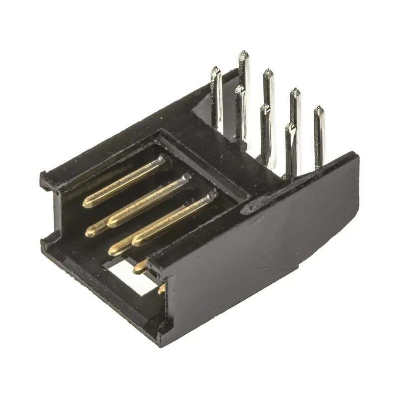 TE Connectivity AMPMODU MOD II Series Right Angle Through Hole Shrouded PCB Header 8 Contacts 2.54 mm Pitch 280389-2