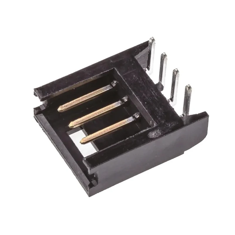 TE Connectivity AMPMODU MOD II Series Right Angle Through Hole Shrouded PCB Header 4 Contacts 2.54 mm Pitch 280378-2