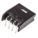 TE Connectivity AMPMODU MOD II Series Right Angle Through Hole Shrouded PCB Header 4 Contacts 2.54 mm Pitch 280378-2