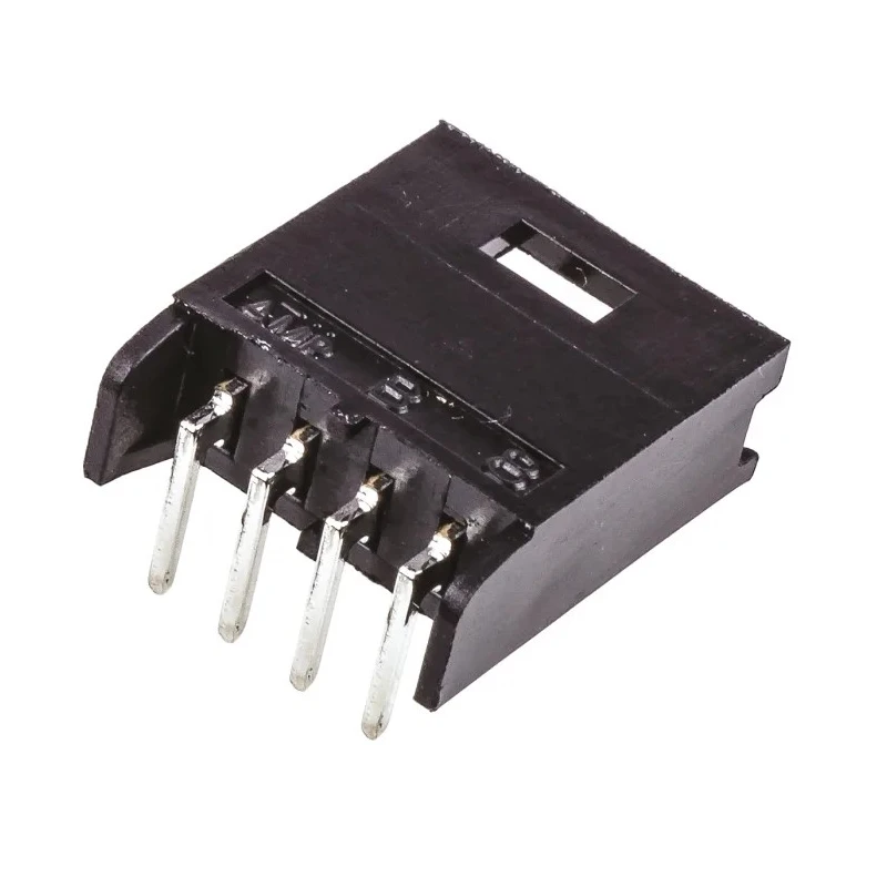 TE Connectivity AMPMODU MOD II Series Right Angle Through Hole Shrouded PCB Header 4 Contacts 2.54 mm Pitch 280378-2
