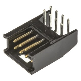 TE Connectivity AMPMODU MOD II Series Right Angle Through Hole Shrouded PCB Header 8 Contacts 2.54 mm Pitch 750V 3A 280389-2