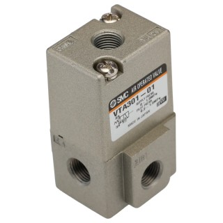 SMC Pneumatic Control Valve 3/2 Function Pilot/Spring Rc 1/8 in Die Cast Aluminium VTA301 Series 