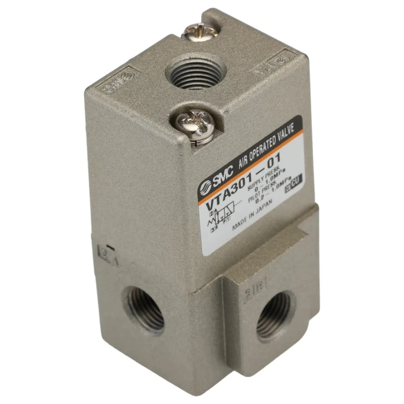 SMC Pneumatic Control Valve 3/2 Function Pilot/Spring Rc 1/8 in Die Cast Aluminium VTA301 Series 