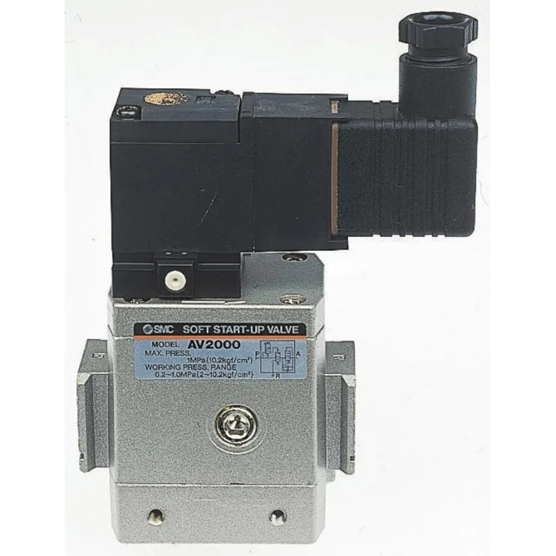 SMC Pneumatic Solenoid Valve 3 Port Residual Pressure Release Soft Start Up Pilot G 220V AC Aluminium Body EAV2000