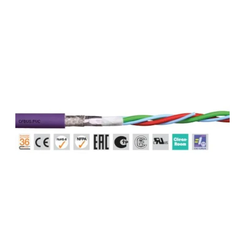 Igus chainflex CFBUS.PVC Screened Data Cable 8 Cores 0.15mm² 25 AWG 50 m Polyvinyl Chloride Jacket Purple CFBUS.PVC.045 (50m)