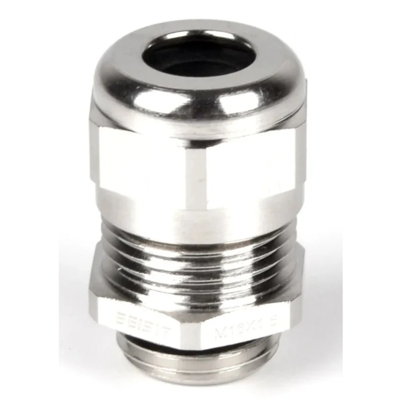 RS PRO Metallic Nickel Plated Brass Cable Gland, M12 Thread, 3 mm Min. Cable Diameter, 6.5 mm Max. Cable Diameter 210-0592