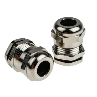 RS PRO Metallic Nickel Plated Brass Cable Gland, M16 Thread, 5 mm Min. Cable Diameter, 10 mm Max. Cable Diameter 210-0596