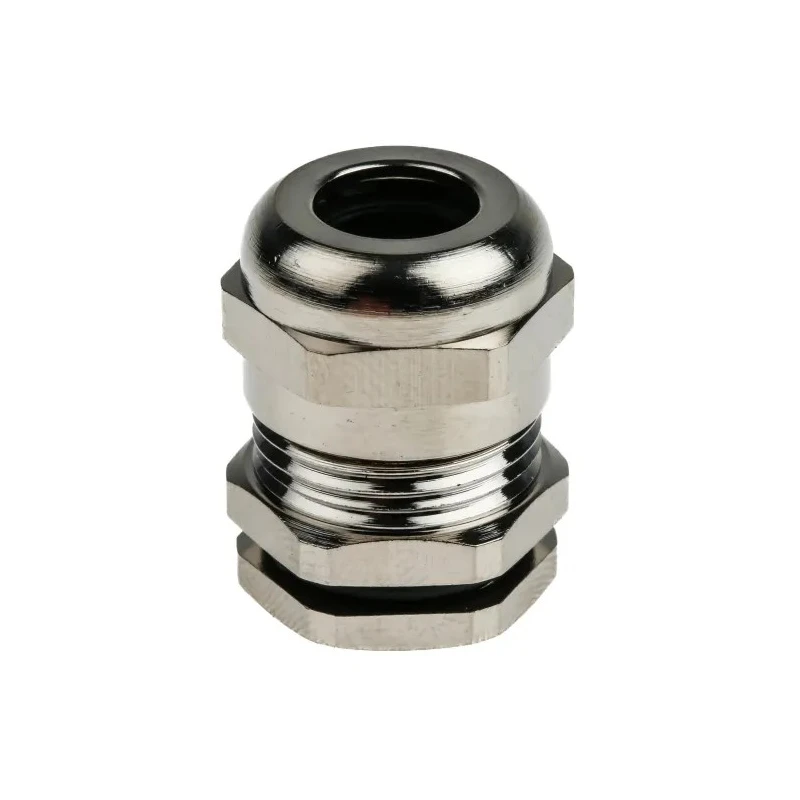 RS PRO Metallic Nickel Plated Brass Cable Gland, M16 Thread, 5 mm Min. Cable Diameter, 10 mm Max. Cable Diameter 210-0596