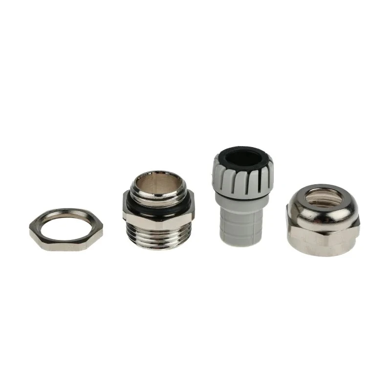 RS PRO Metallic Nickel Plated Brass Cable Gland, M16 Thread, 5 mm Min. Cable Diameter, 10 mm Max. Cable Diameter 210-0596