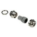 RS PRO Metallic Nickel Plated Brass Cable Gland, M16 Thread, 5 mm Min. Cable Diameter, 10 mm Max. Cable Diameter 210-0596