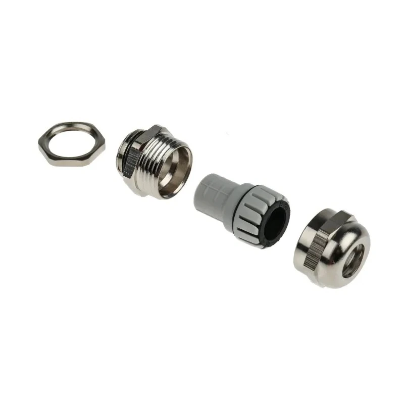 RS PRO Metallic Nickel Plated Brass Cable Gland, M16 Thread, 5 mm Min. Cable Diameter, 10 mm Max. Cable Diameter 210-0596