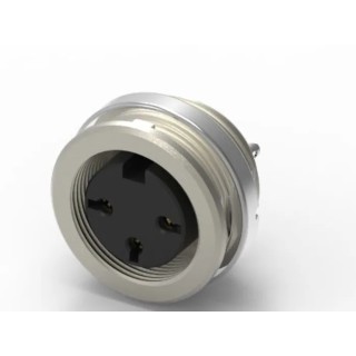 RS PRO 3 Pole Straight Standard DIN Connector, Female Panel Mount, Screw Lock, 5A 250V IP40 Nylon Housing 210-0249