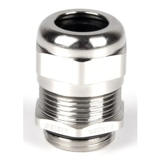 RS PRO Metallic Nickel Plated Brass Cable Gland, M20 Thread, 6 mm min. to 12 mm max. Cable Diameter, IP68 Rated 210-0598