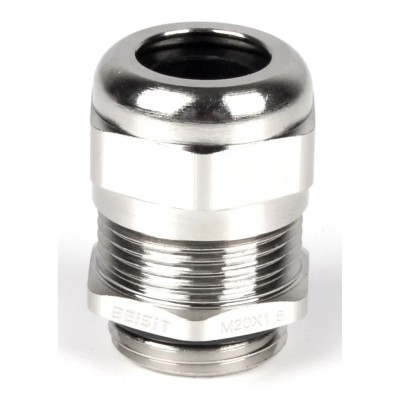 RS PRO Metallic Nickel Plated Brass Cable Gland, M20 Thread, 6 mm min. to 12 mm max. Cable Diameter, IP68 Rated 210-0598