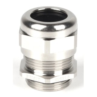 RS PRO Metallic Nickel Plated Brass M25 Thread Cable Gland, 9 mm to 16 mm Cable Diameter, IP68 Protection 210-0605